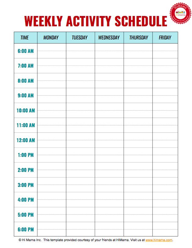 Daycare Daily Schedule Child Care Schedule Templates