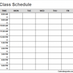 Free Blank Printable Class Schedule Template For Preschool