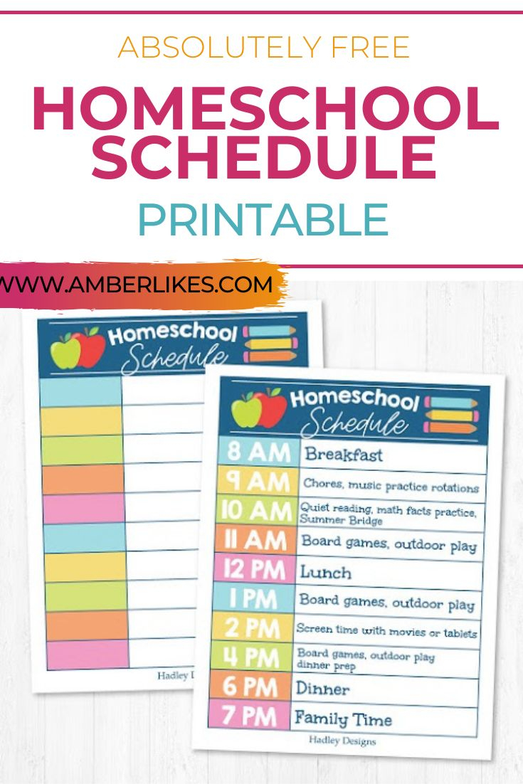 Get Your FREE Homeschool Daily Schedule Printable 