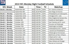 Monday Night Football Schedule 2021 Printable 2021 New