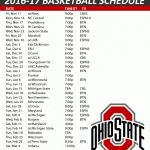 Ohio State Buckeyes Basketball Schedule 2016 17 Print