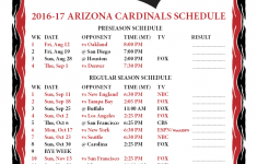 Printable 2016 2017 Arizona Cardinals Schedule