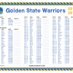 Printable 2017 2018 Golden State Warriors Schedule