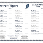Printable 2018 Detroit Tigers Schedule