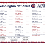 Printable 2018 Washington Nationals Schedule