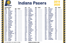 Printable 2019 2020 Indiana Pacers Schedule