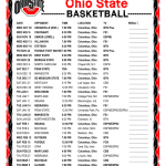 Printable 2019 2020 Ohio State Buckeyes Basketball Schedule
