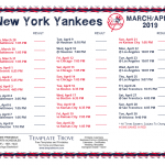 Printable 2019 New York Yankees Schedule