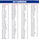 Printable 2019 New York Yankees Schedule Printable MLB