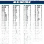 Printable 2019 Seattle Mariners Schedule Seattle