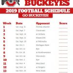 Printable Ohio State Buckeyes Football Schedule Ohio
