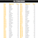 Printable Pittsburgh Penguins Hockey Agenda 2019 2020