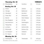 Printable Week 6 NFL Schedule Pick Em Sheets Nfl Nfl