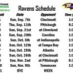 Ravens Schedule Baltimore Ravens Schedule