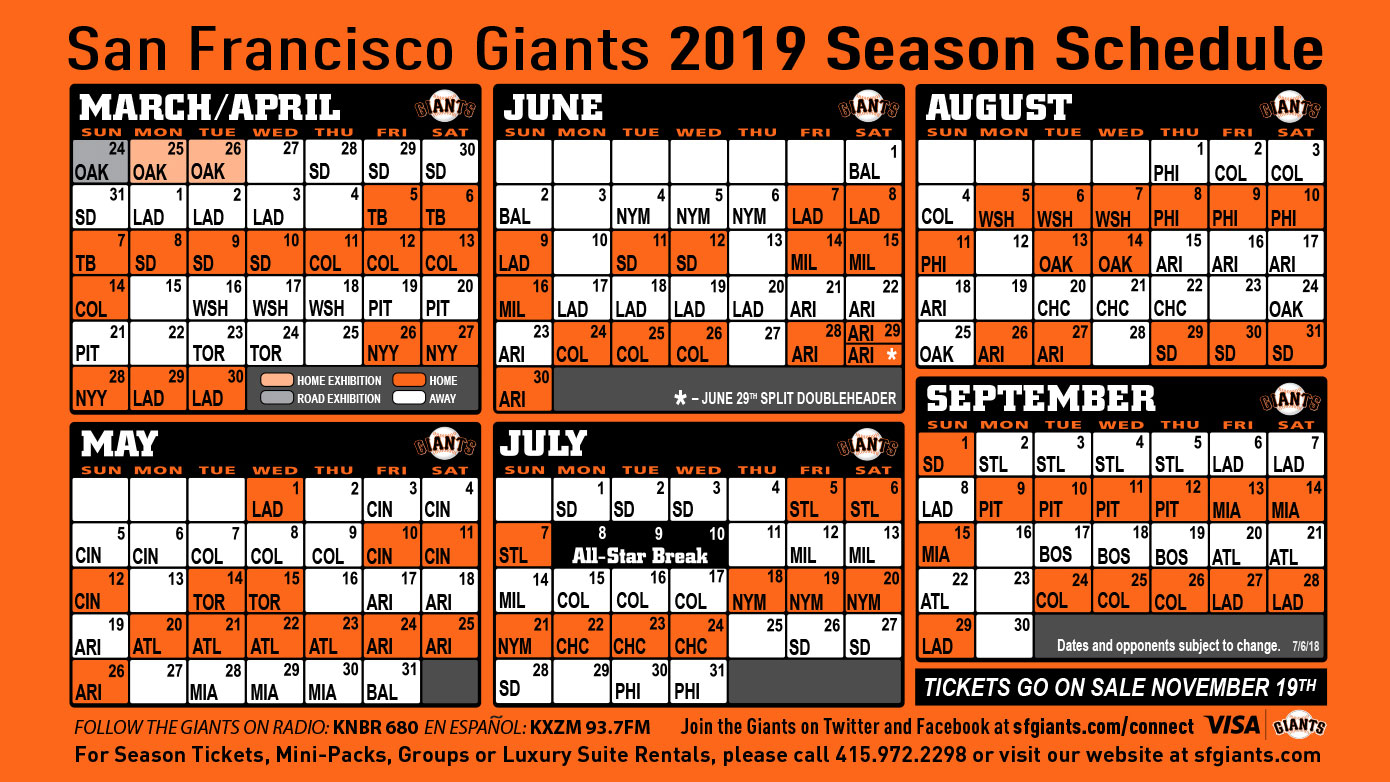Sf Giants Schedule Printable That Are Comprehensive Ruby 