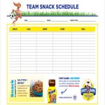 Snack Schedule Template 7 Free Word Excel PDF