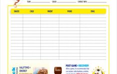 Snack Schedule Template 7 Free Word Excel PDF