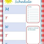 Summer Schedule For Kids Free Printable Family Focus