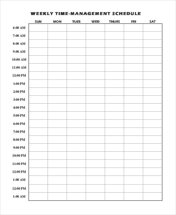 Time Management Schedule Template Task List Templates