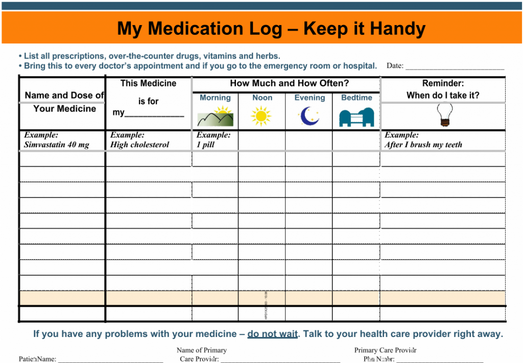 10 Best Free Printable Medication Schedule Printablee