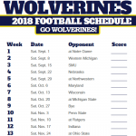 2018 Printable Michigan Wolverines Football Schedule
