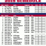 2019 20 New York Giants Printable Schedule New York