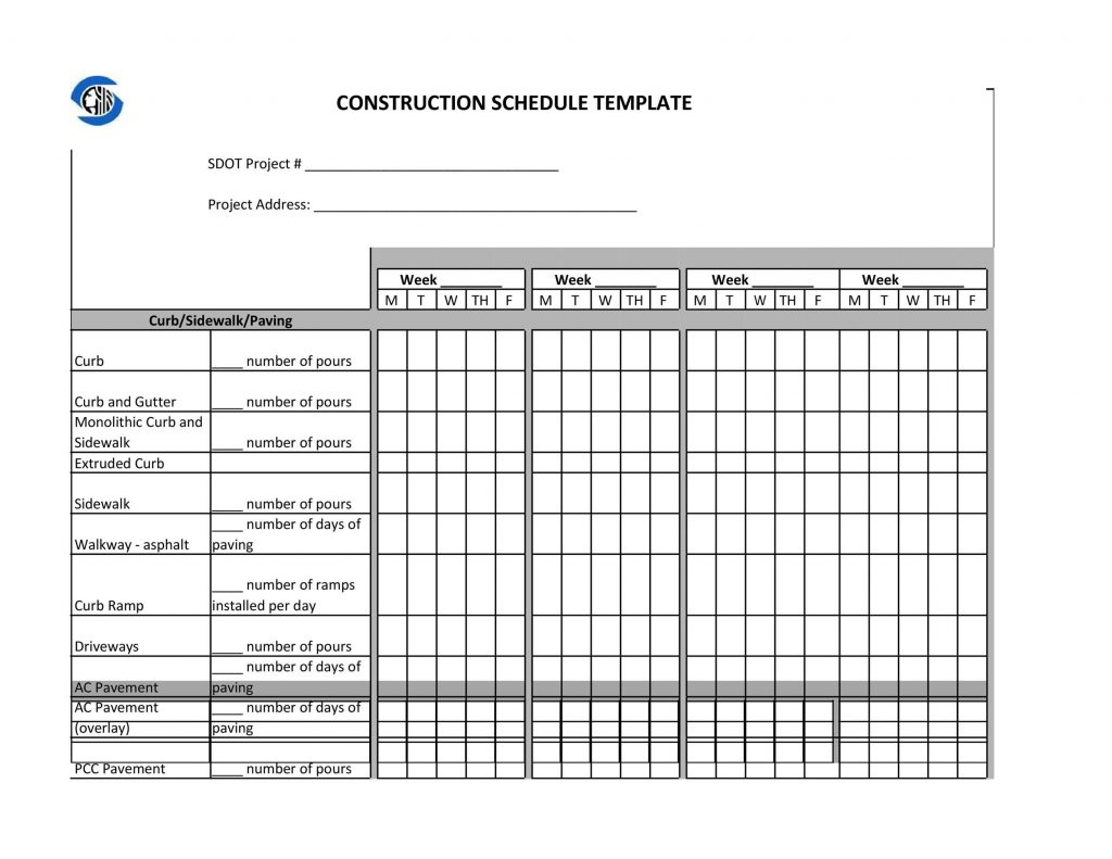 23 Construction Schedule Templates In Word Excel