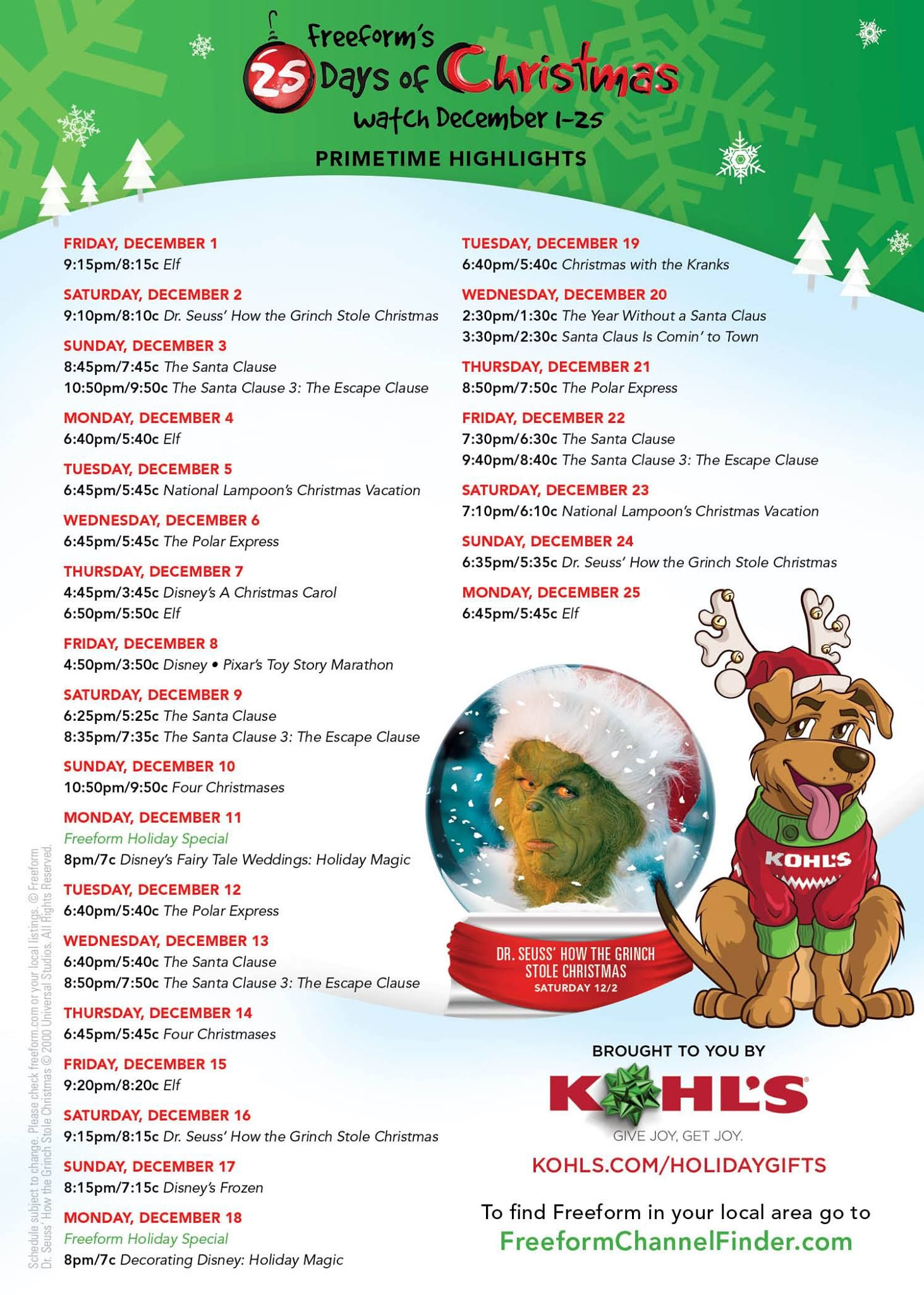ABC Family 25 Days Of Christmas Movies 25 Days Of 