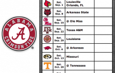 Alabama Football Schedule 2019 Printable