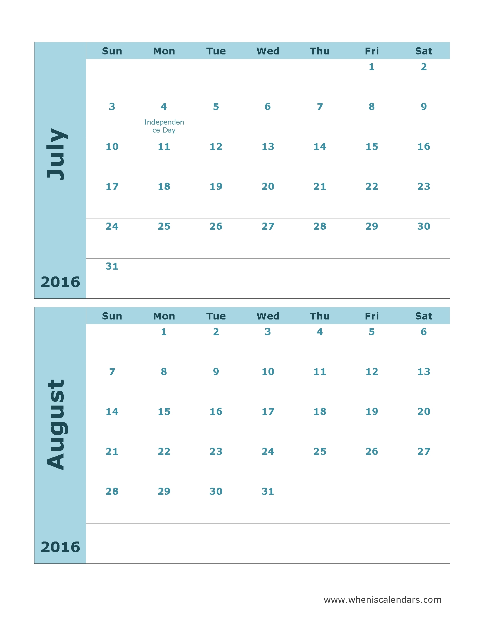 August Keeping Life Sane Printable Schedule Calendar 