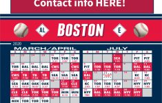 Boston Red Sox 2021 Schedule Printable Calendar Template