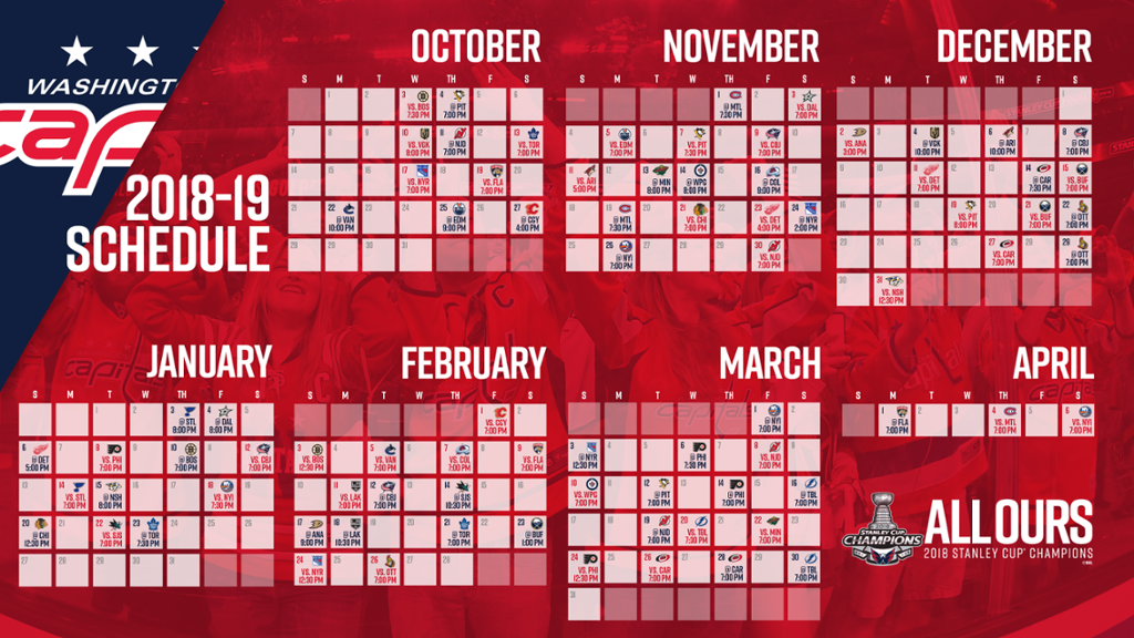 Capitals Announce 2018 19 Regular Season Schedule NHL
