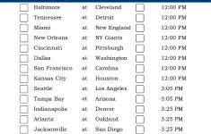Central Time Week 2 NFL Schedule 2016 Printable