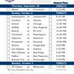 Central Time Week 4 NFL Schedule 2016 Printable
