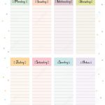 Colorful Weekly Calendar Printable Calendar Template 2020