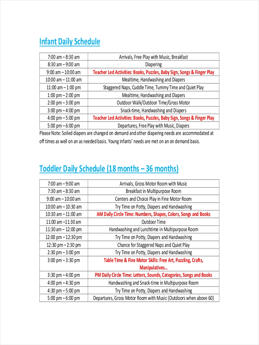 FREE 32 Schedule Examples In PDF DOC XLS Examples