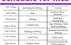 Free Printable Homeschool Schedule For Kids That S Easy To