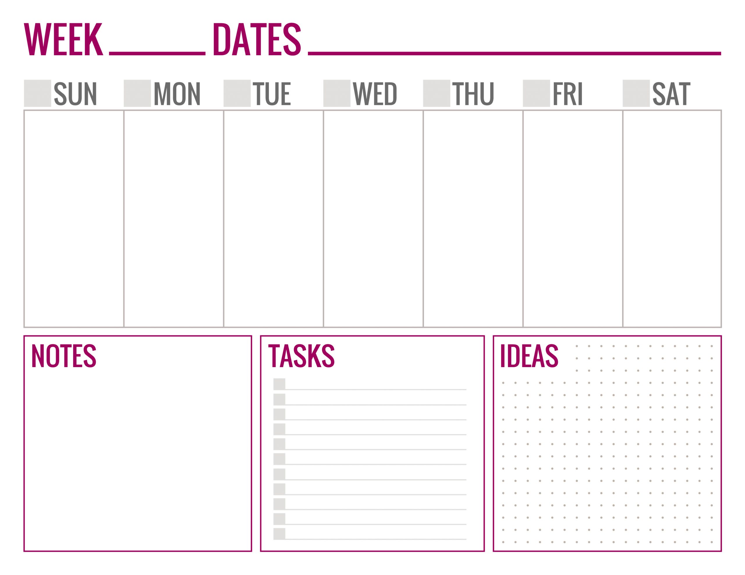 Free Printable Weekly Schedule Page 1 Paper And Landscapes