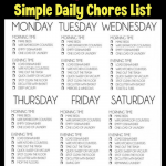 House Cleaning Schedules Checklists Daily Weekly