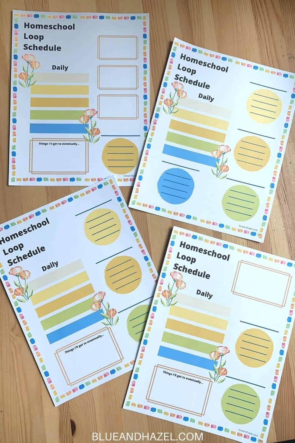 Loop Schedule Printable For Homeschoolers Blue And Hazel