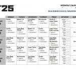 Michelle Is Living Well Focus T25 Workout Calendar T25