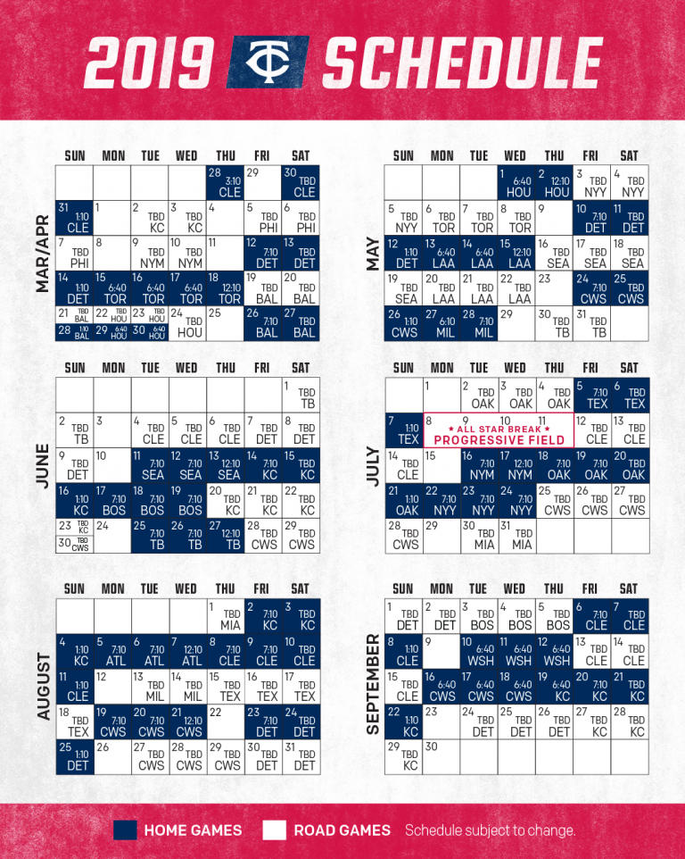Mn Twins Printable Schedule That Are Epic Hunter Blog | Printable Schedule