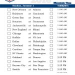Mountain Time Week 17 NFL Schedule 2016 Printable