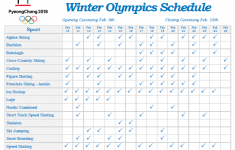 Olympics Tv Schedule Printable That Are Dynamite Derrick