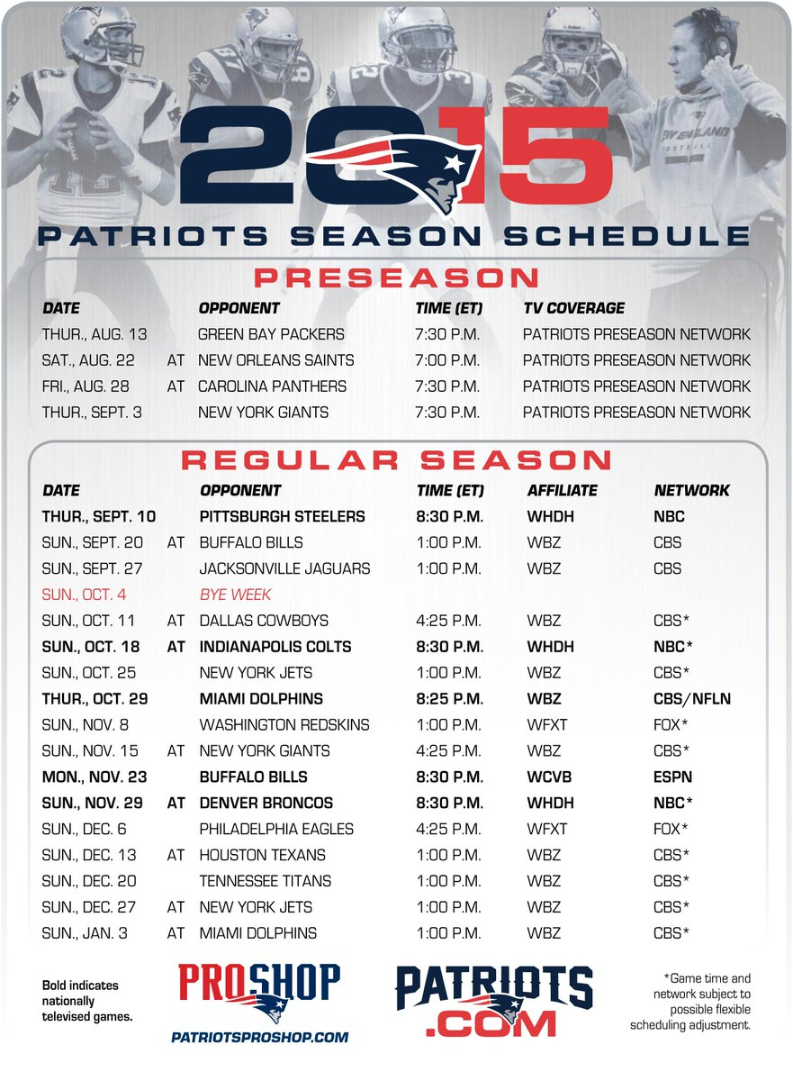 Patriots Download A Printable Version Of The 2015 