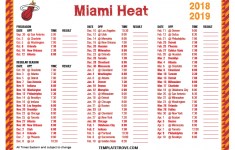 Printable 2018 2019 Miami Heat Schedule