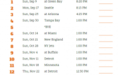 Printable 2018 Chicago Bears Football Schedule Chicago