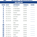 Printable 2018 Indianapolis Colts Football Schedule