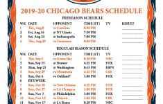 Printable 2019 2020 Chicago Bears Schedule