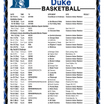 Printable 2019 2020 Duke Blue Devils Basketball Schedule